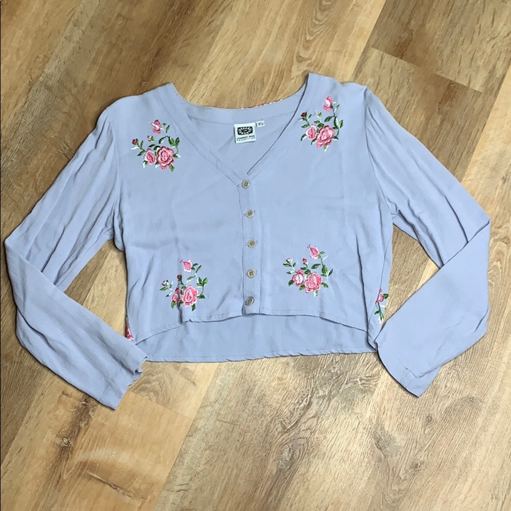 Johnny Was Collection Embroidered Cropped Top
